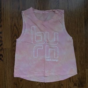 Burn Boot Camp Tie Die Crop Tank - Pink & Orange - XS